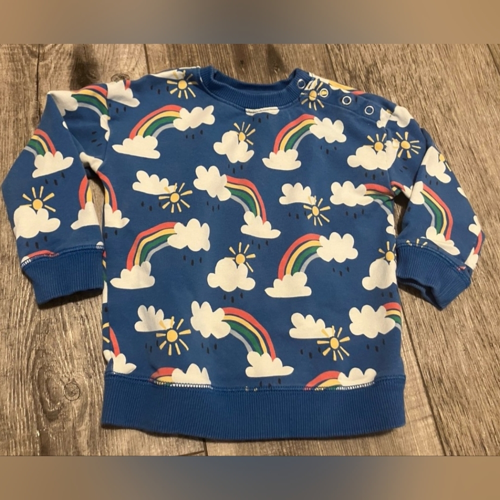 Hanna Andersson Blue Rainbow Cloud Sweatshirt